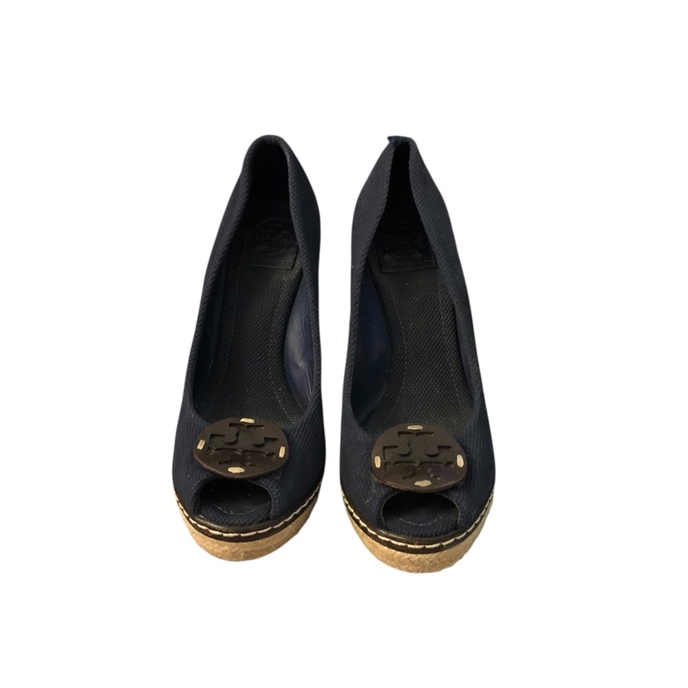 Tory Burch Blue Wedge Shoes with Espadrille Sole - Picture 2 of 9